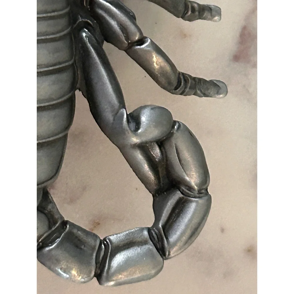 Fun Buckles Vintage Scorpion Belt Buckle Pewter Tone 3D Metal Biker Western 4in